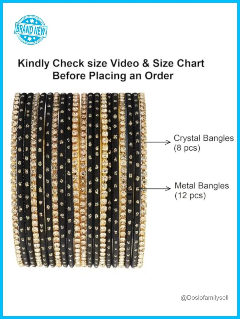 Rhinestone Crystal Bangle Set 20 Piece CZ Plain Metal Bracelet Jewelry